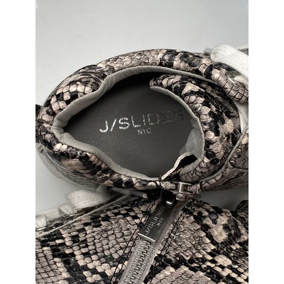 J/Slides Ludlow Lace Up Rounded toe Sneaker Black/Beige Embossed - Picture 12 of 12